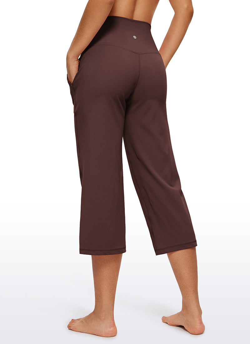 CRZ YOGA Pambabae Butterluxe Pantalon na Mataas at Malapad ang Paa na may Bulsa 23'' Taupe