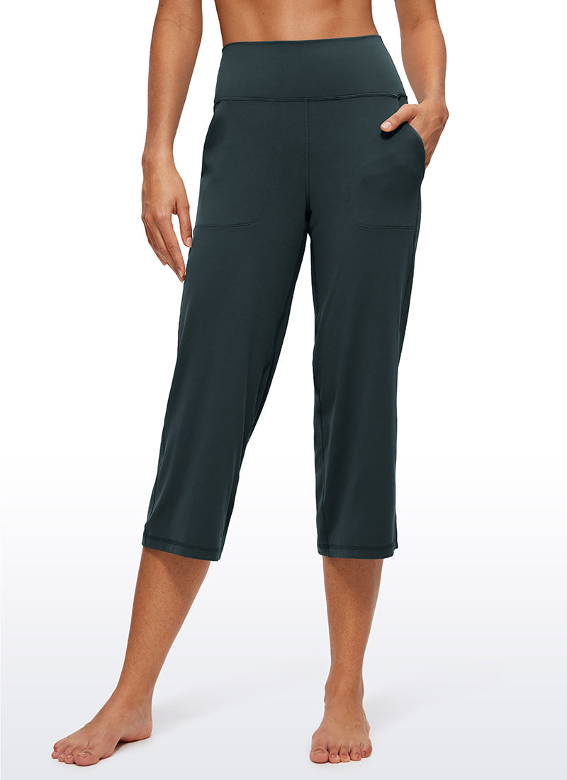 CRZ YOGA Pambabae Butterluxe High Rise Wide Leg Pants na may Bulsa 23'' Forest Dark Green
