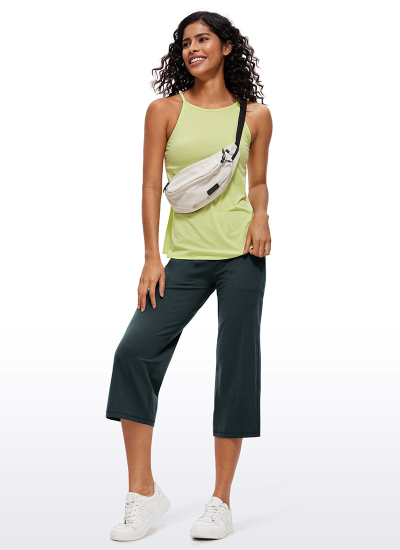 CRZ YOGA Pambabae Butterluxe High Rise Wide Leg Pants na may Bulsa 23'' Forest Dark Green