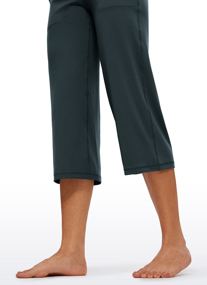 CRZ YOGA Pambabae Butterluxe High Rise Wide Leg Pants na may Bulsa 23'' Forest Dark Green
