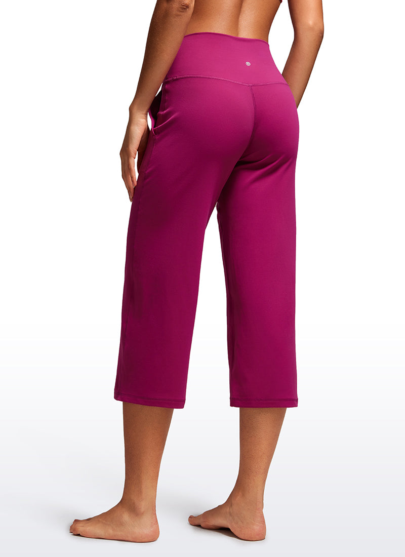 CRZ YOGA Pambabae Butterluxe Pantalon na Mataas at Malapad na Paa na may Bulsa 23'' Magenta Purple