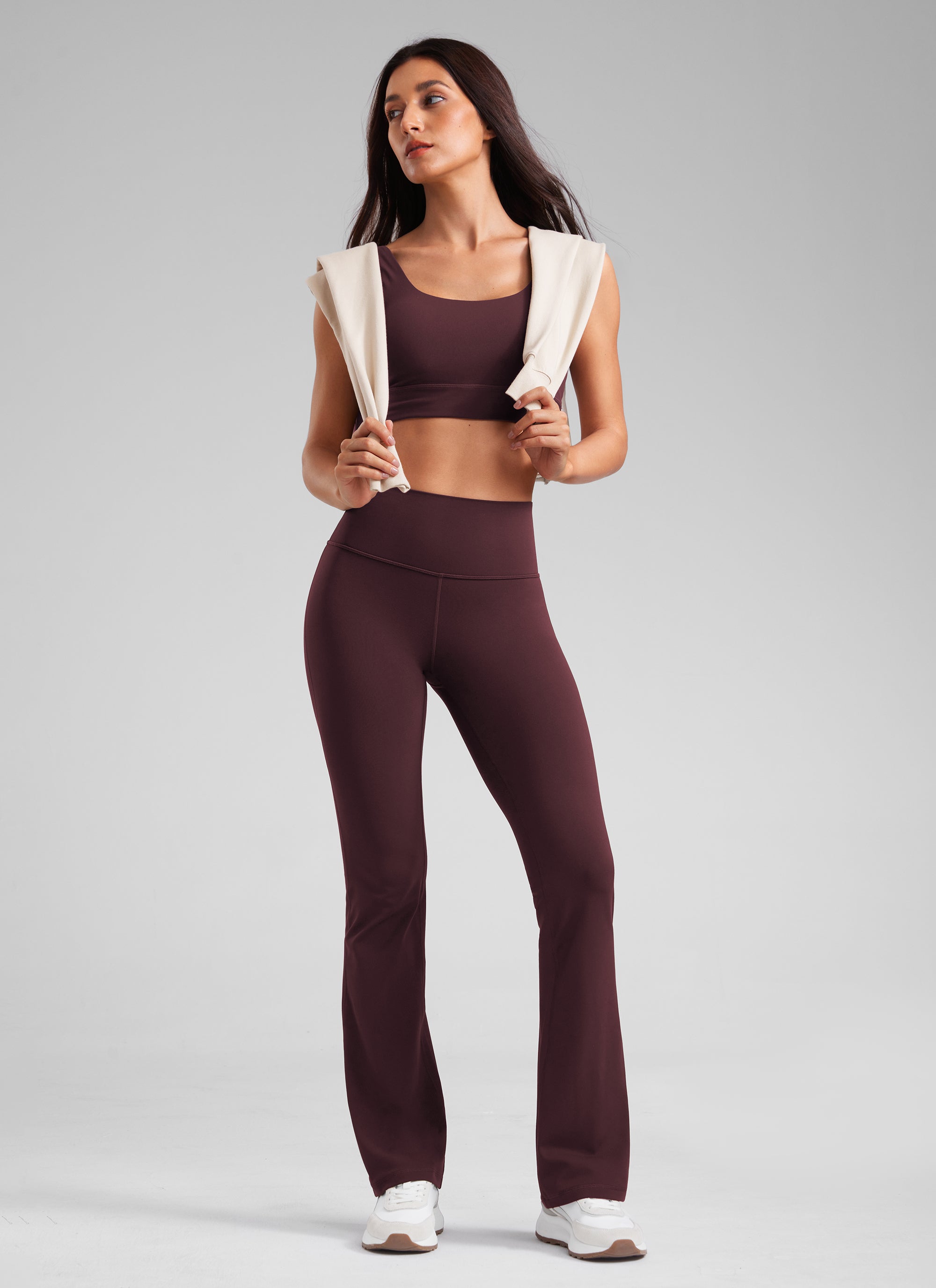 CRZ YOGA Pambabae Butterluxe Mataas na Baywang na Flare Leg Bootcut Leggings 32