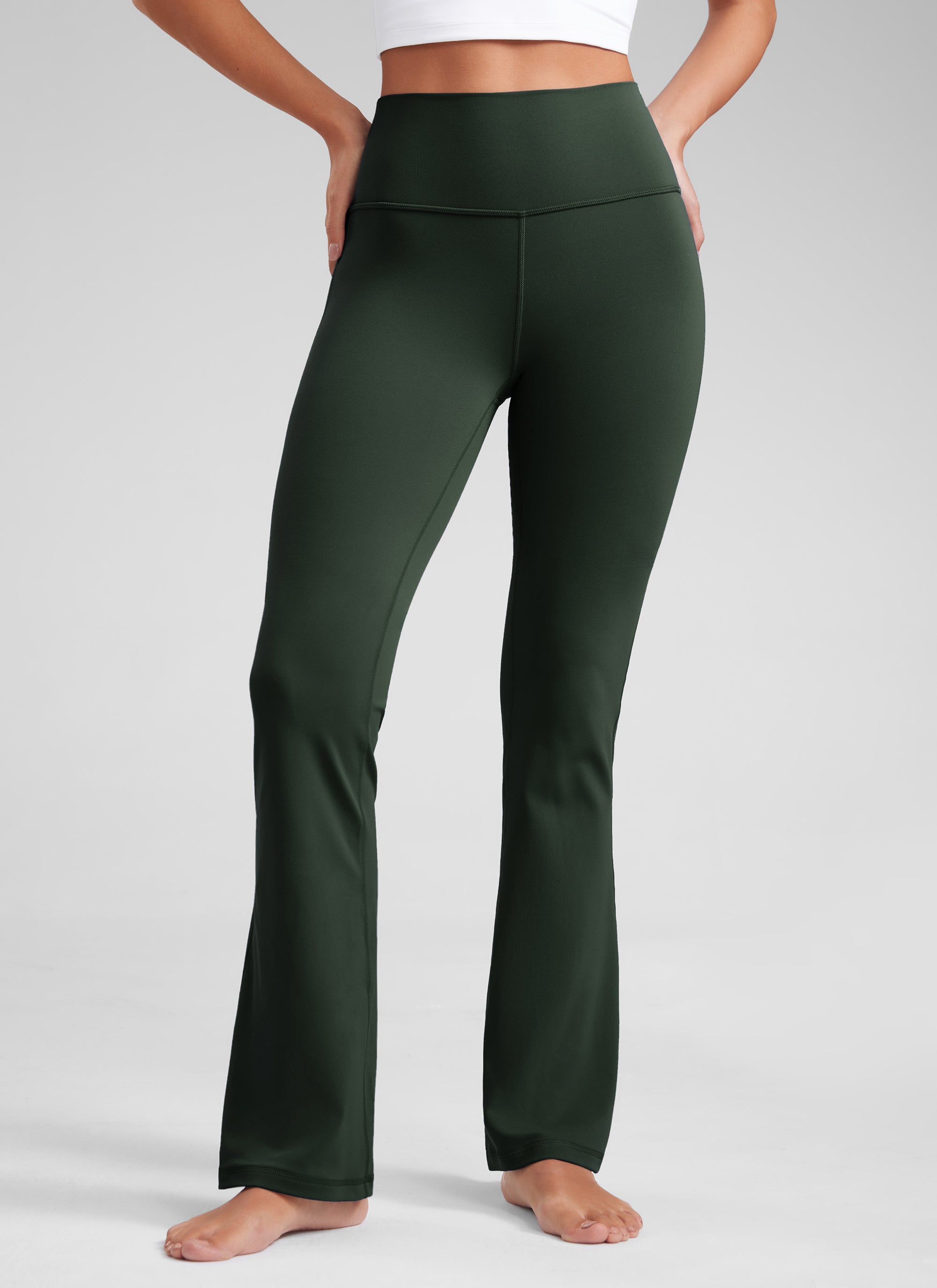 Butterluxe Mataas na Baywang na Maluwag na Paa na may Bootcut na may Bulsa na Leggings 31