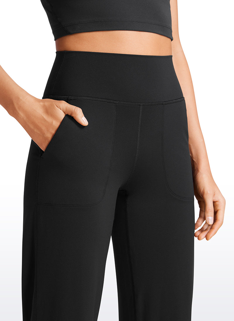 CRZ YOGA Pambabae Butterluxe High Rise Wide Leg Pants na may Bulsa 31'' Itim