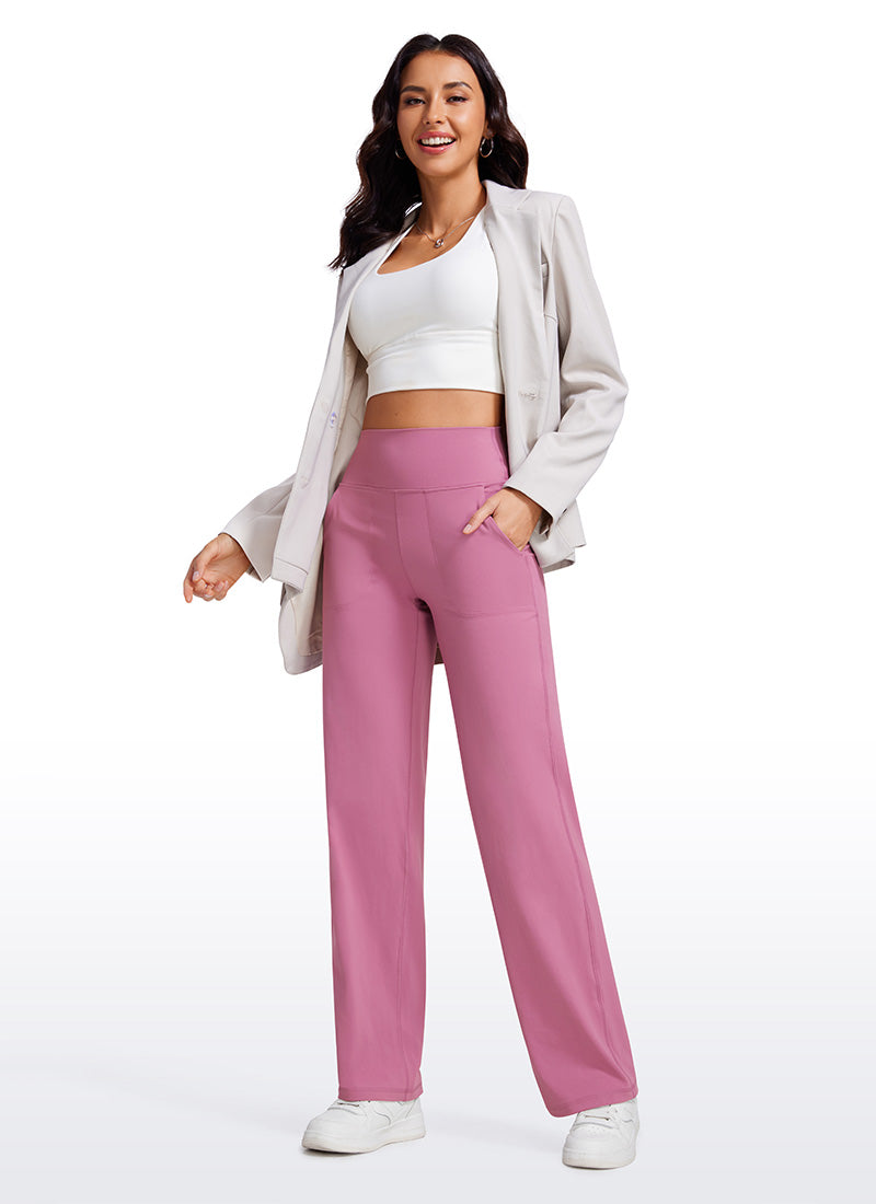 CRZ YOGA Pambabae Butterluxe High Rise Wide Leg Pants na may Bulsa 31'' Velvet Dust