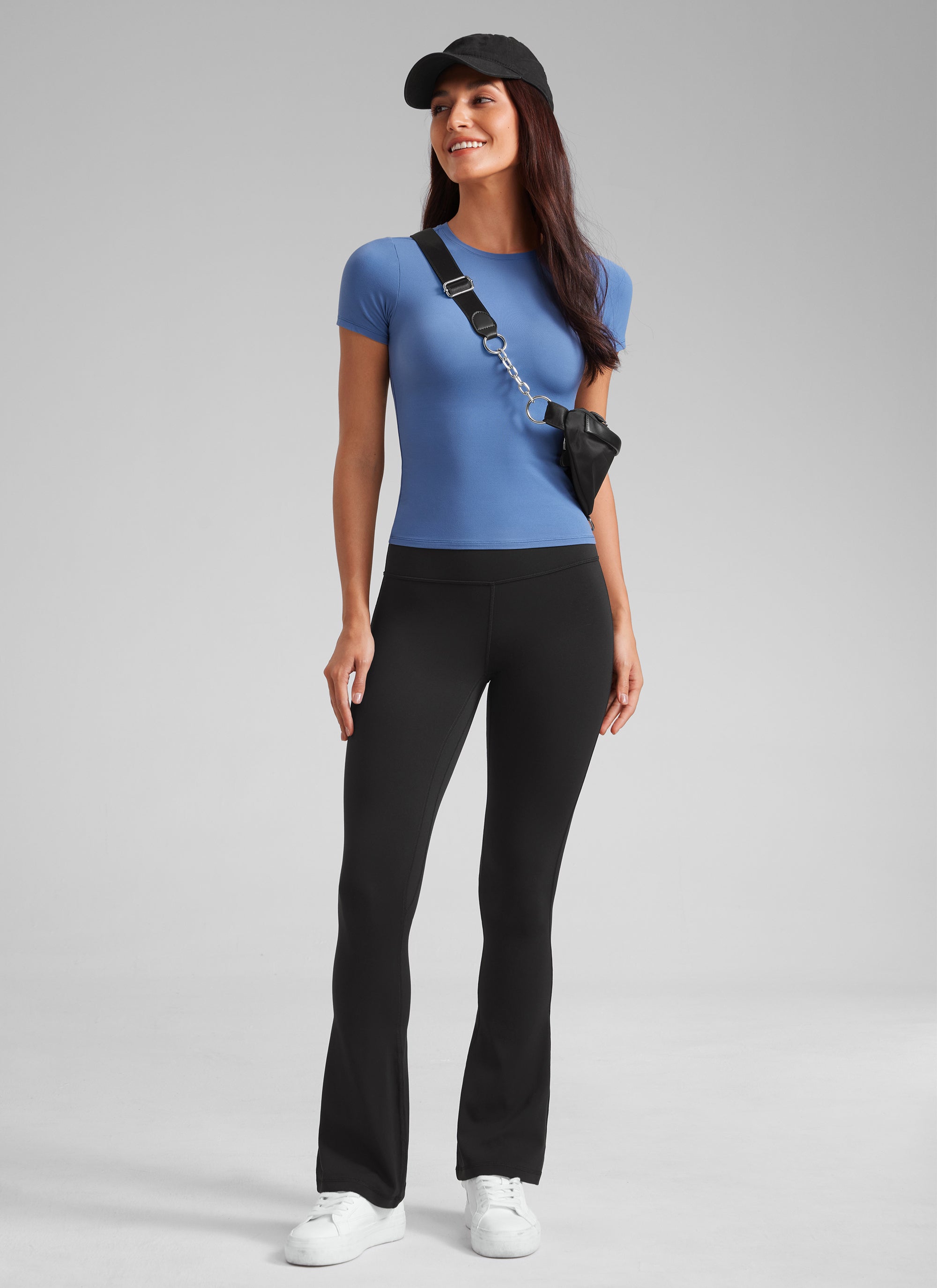 CRZ YOGA Babae Butterluxe Mini Flared Leggings na may Mataas na Baywang at Bulsa 30