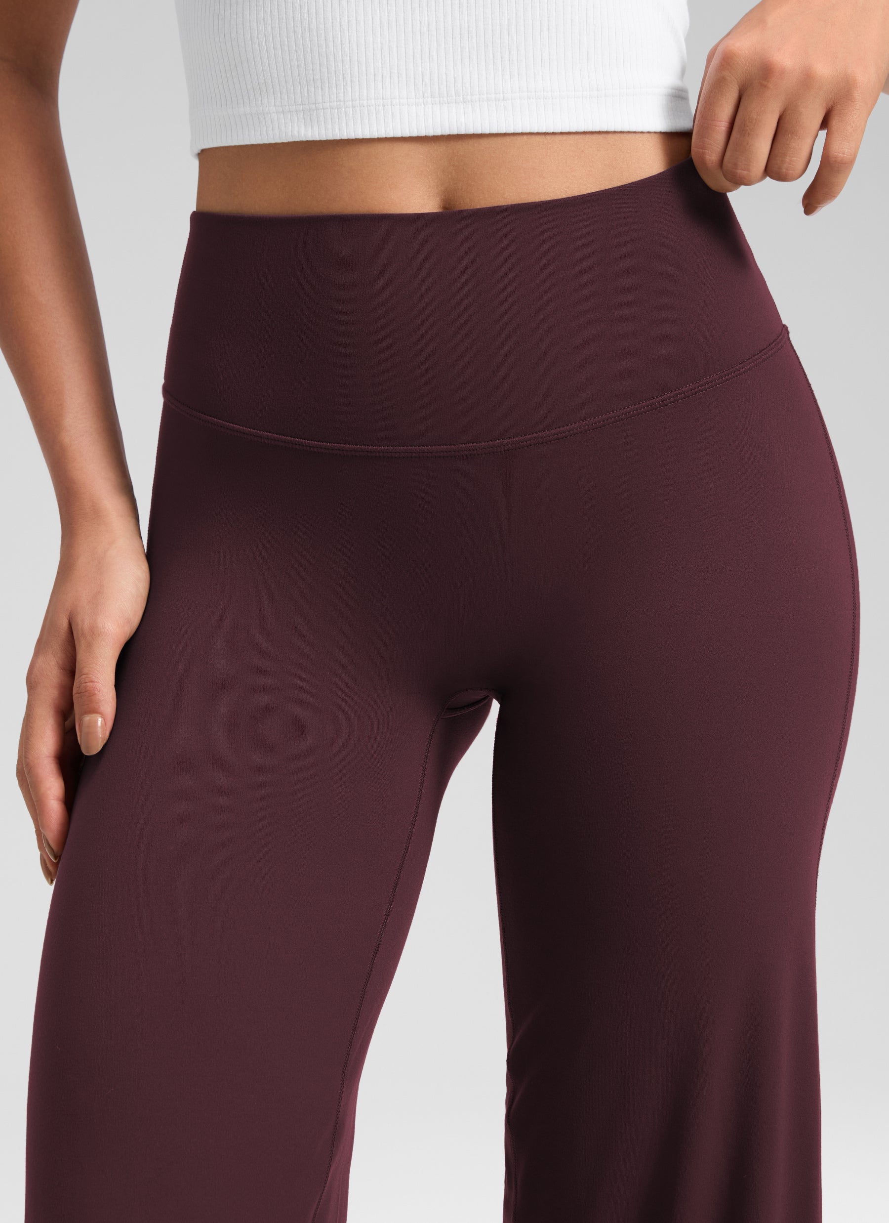 CRZ YOGA Pambabaeng Softretch Workout na Walang Harapang Tahi na Pant na Malapad na Paa 30