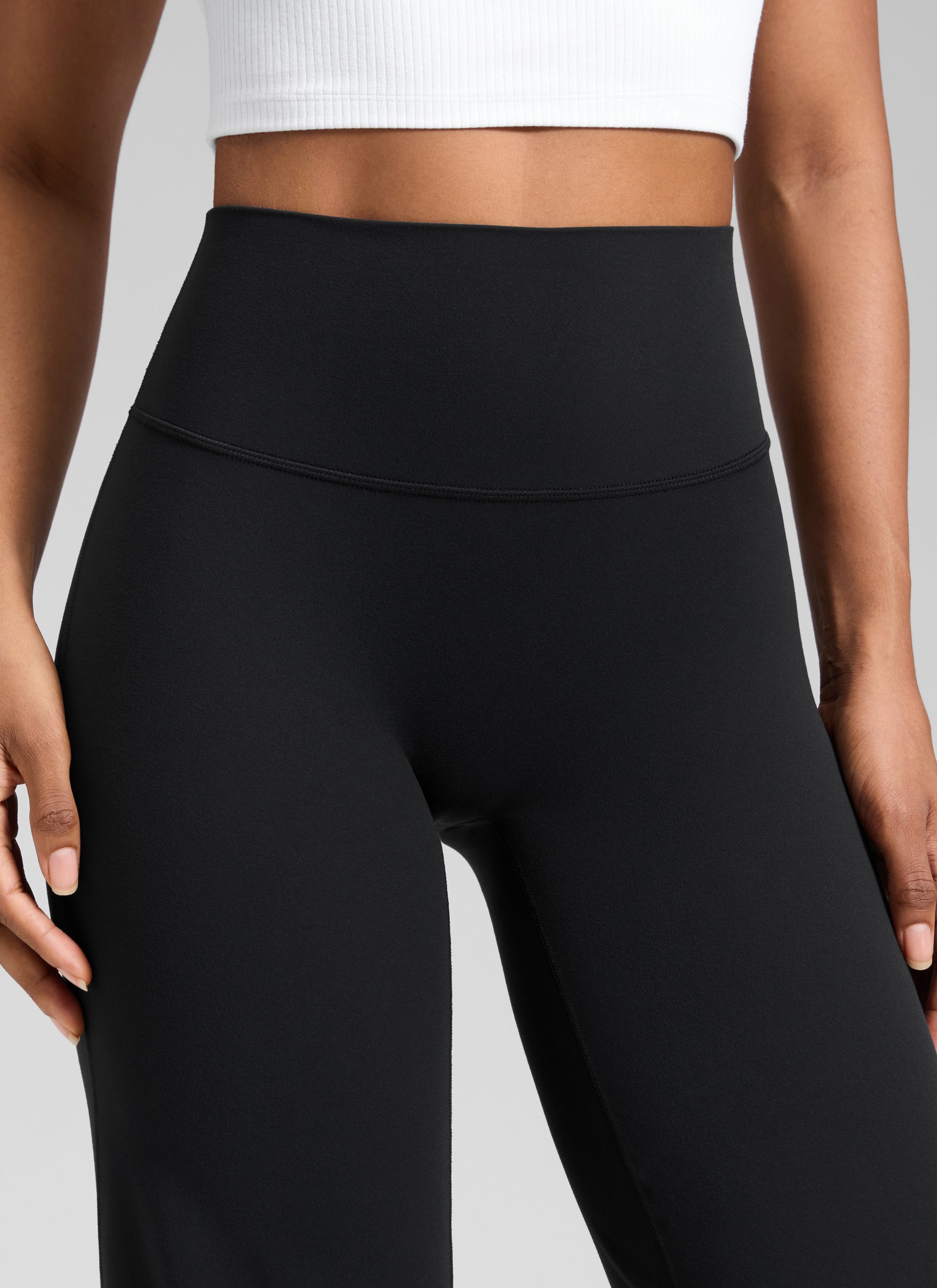 CRZ YOGA Pambabaeng Softretch Workout na Walang Harapang Tahi na Pant na Malapad na Paa 28