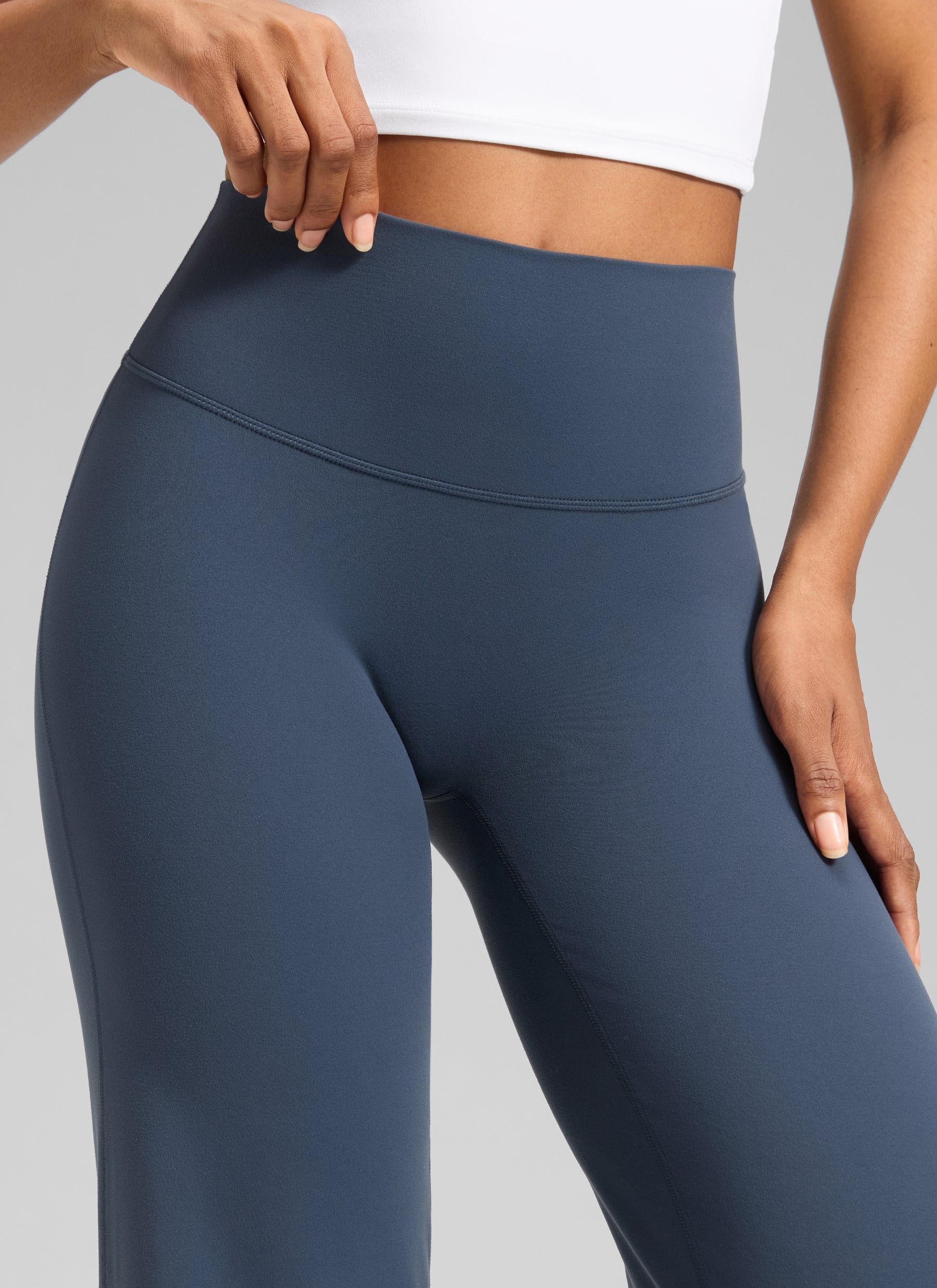 CRZ YOGA Pambabaeng Softretch Workout na Walang Harapang Tahi na Pant na Malapad na Paa 30
