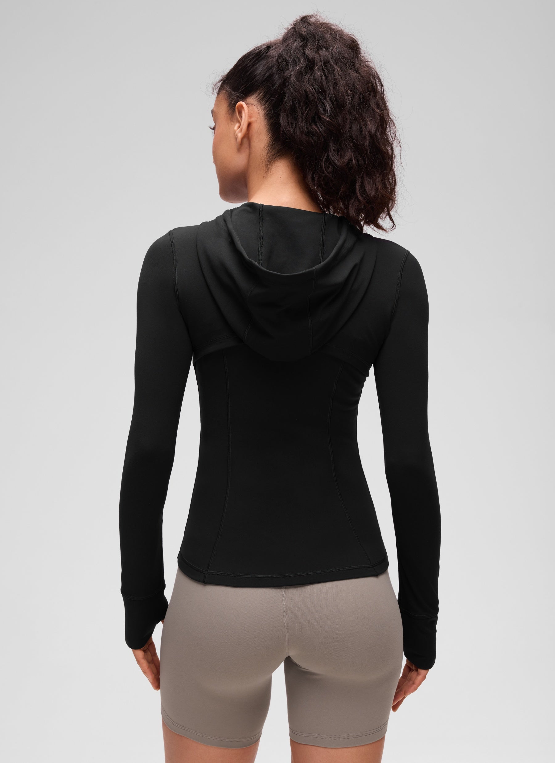 CRZ YOGA Pambabae Butterluxe Slim Fit Pocket Outerwear Full Zip Hoodies Itim