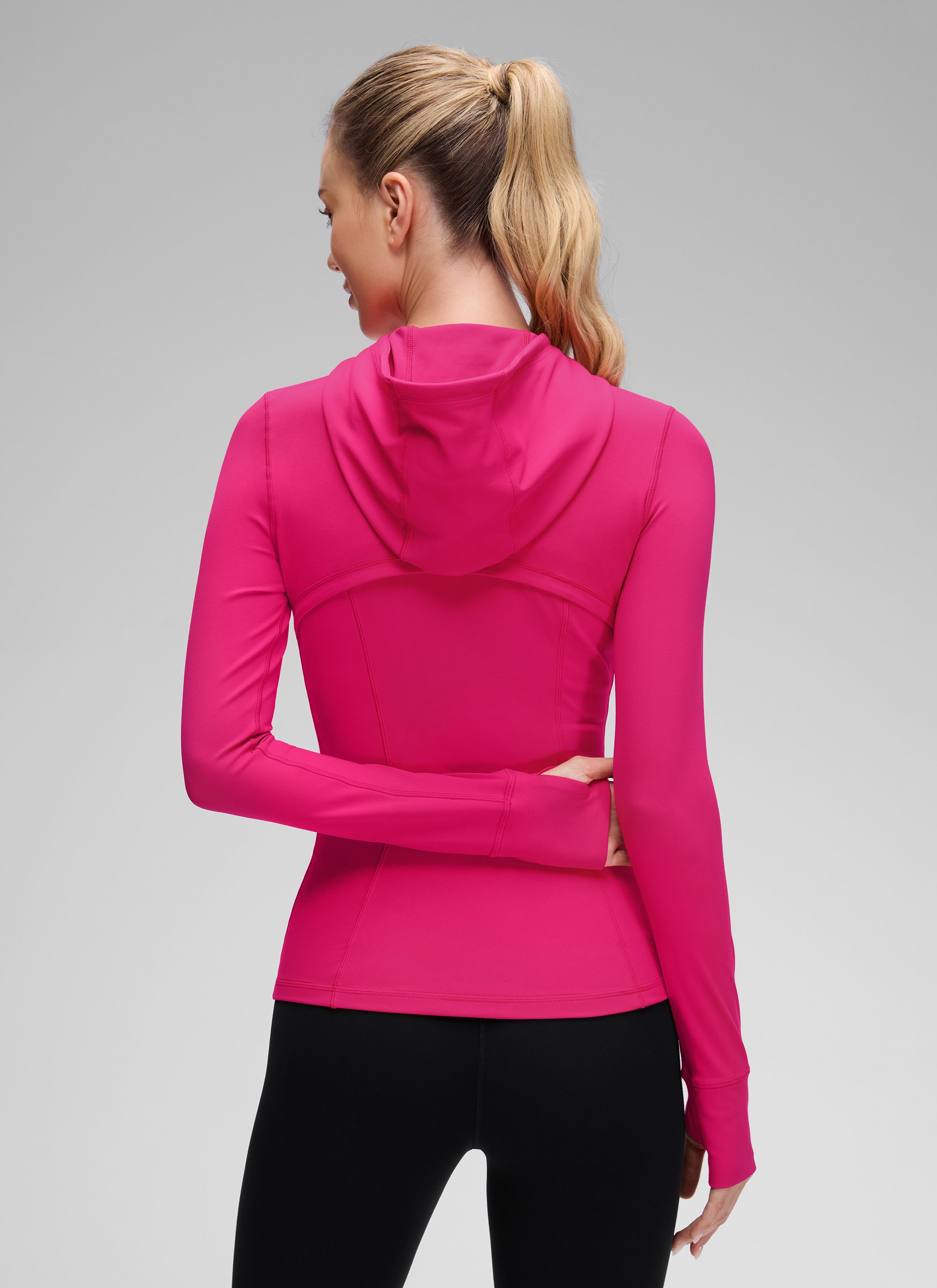 CRZ YOGA Pambabae Butterluxe Slim Fit Pocket Outerwear Full Zip Hoodies Granita Pink