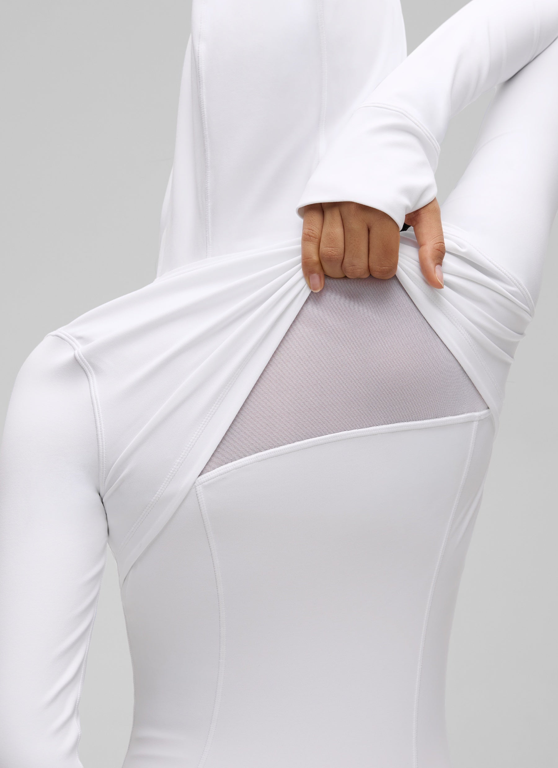 CRZ YOGA Pambabae Butterluxe Slim Fit Pocket Outerwear Full Zip Hoodies Puti
