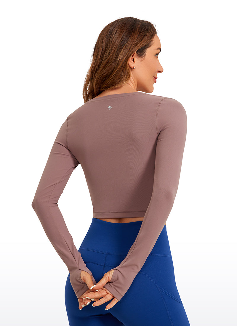 CRZ YOGA Leggings ng yoga ng manga larga Butterluxe para sa mujer mauve