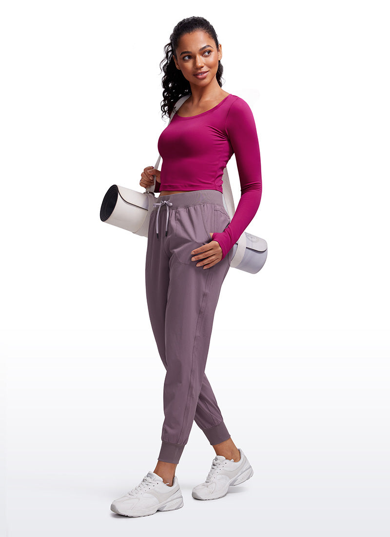CRZ YOGA Leggings ng yoga ng manga larga Butterluxe para mujer Magenta Purple