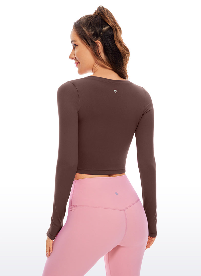 CRZ YOGA Leggings ng yoga ng manga larga Butterluxe para sa mujer Taupe