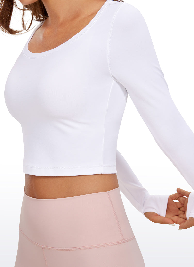 CRZ YOGA Leggings ng yoga ng manga larga Butterluxe para sa babae Puti