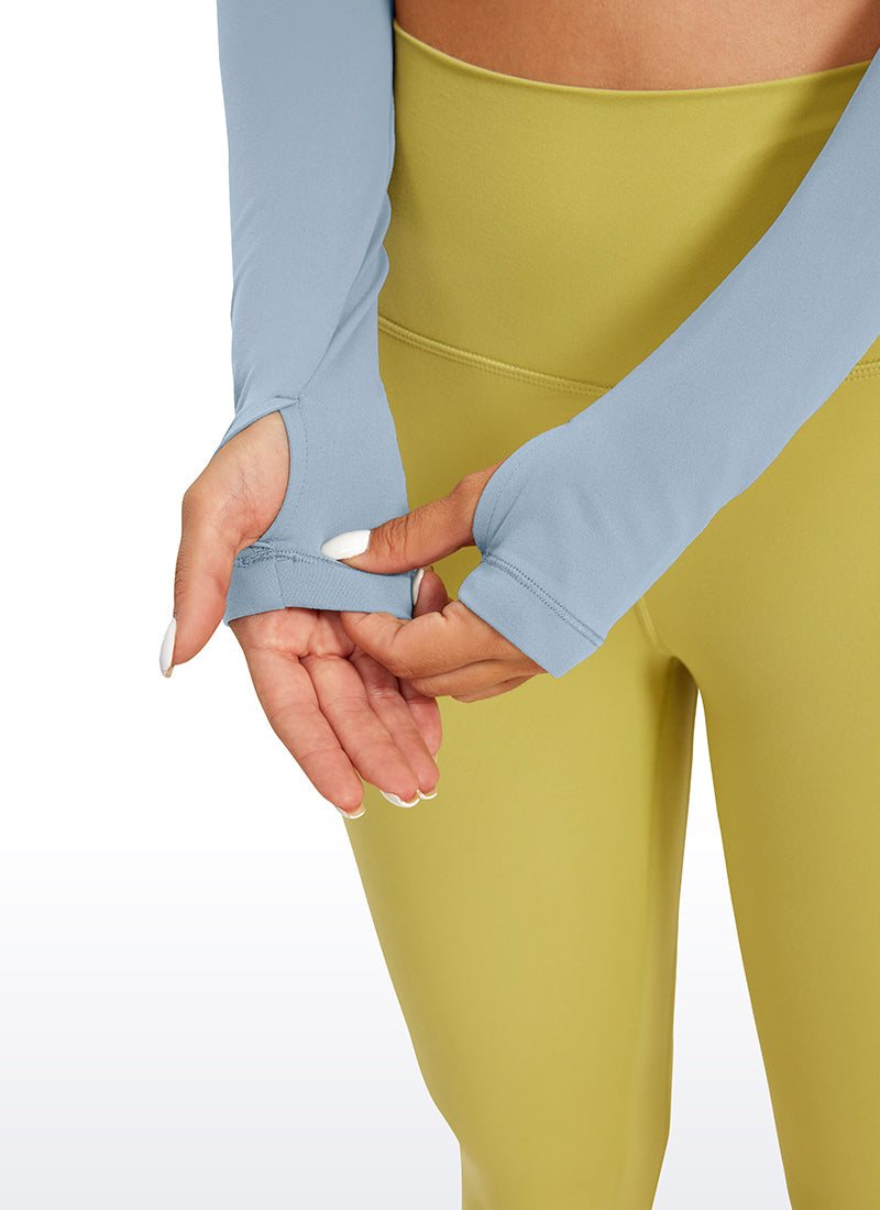 CRZ YOGA Leggings ng yoga ng manga larga Butterluxe para sa babae na Cambric Blue