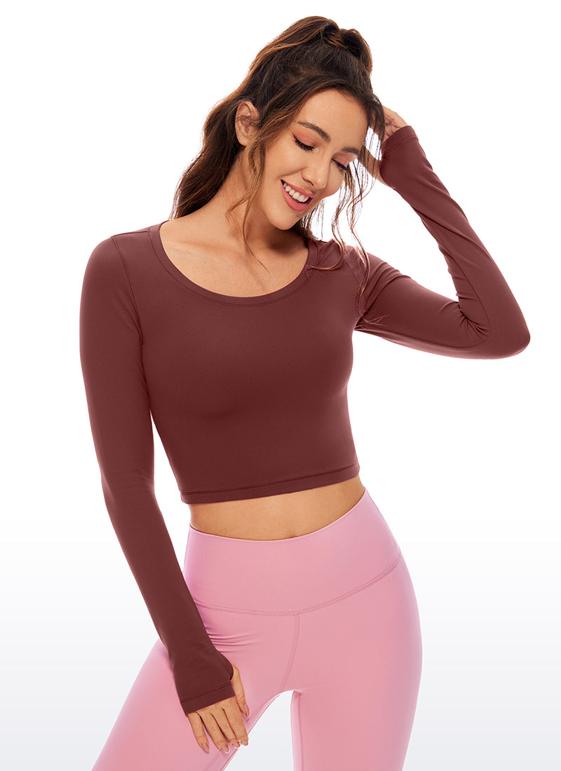 CRZ YOGA Leggings ng yoga ng manga larga Butterluxe para sa mujer Noctilucence Red