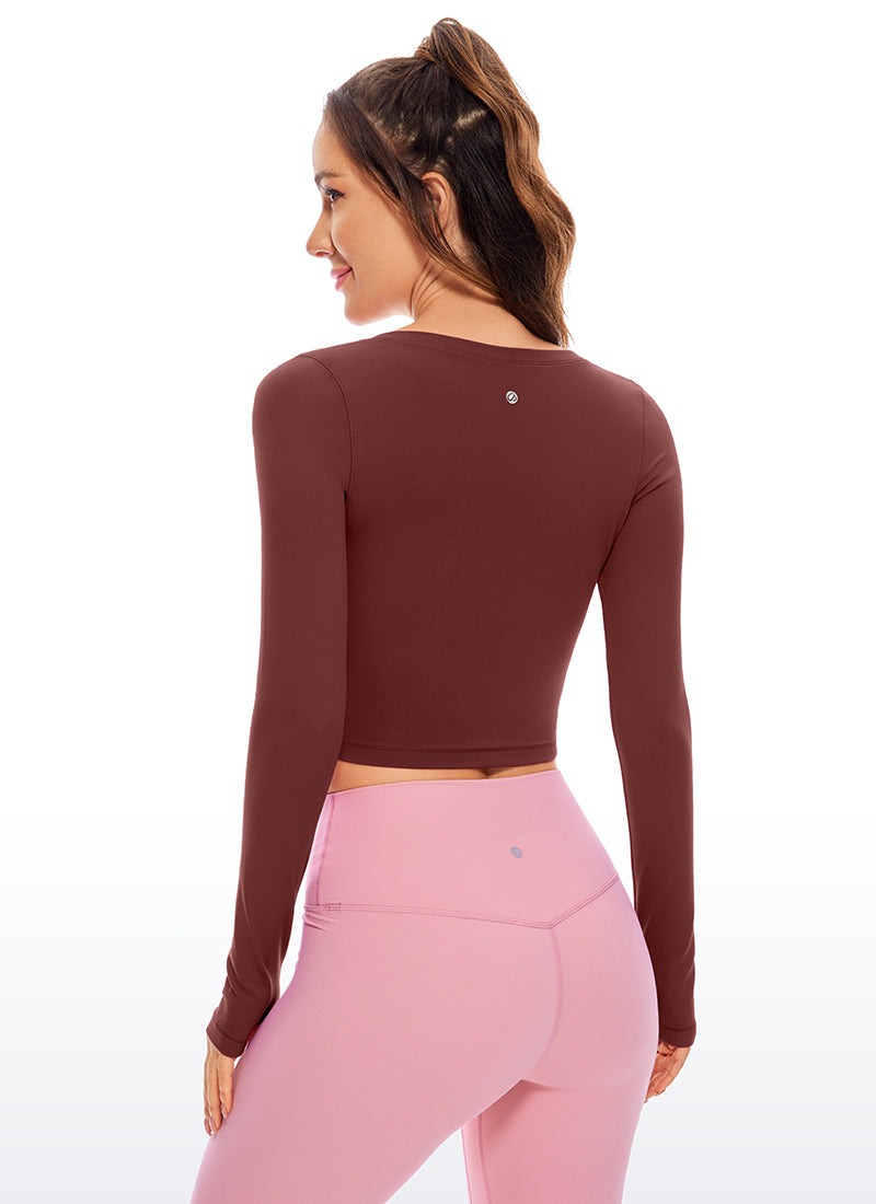 CRZ YOGA Leggings ng yoga ng manga larga Butterluxe para sa mujer Noctilucence Red