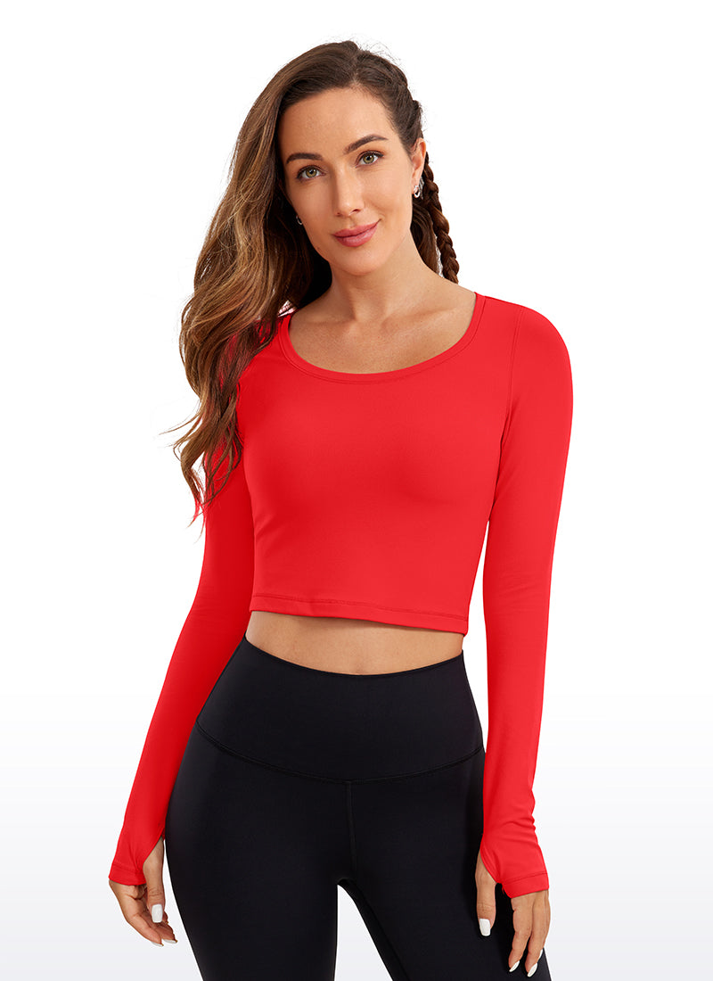 CRZ YOGA Leggings ng yoga ng manga larga Butterluxe para sa babae Deep Red