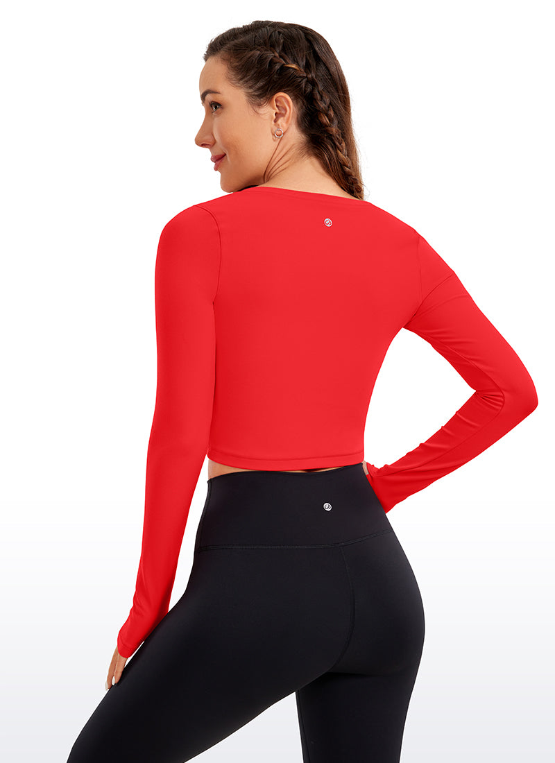CRZ YOGA Leggings ng yoga ng manga larga Butterluxe para sa babae Deep Red