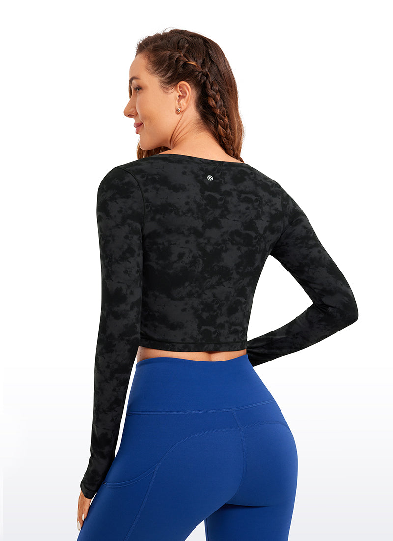 CRZ YOGA Leggings ng yoga ng manga larga Butterluxe Tie Dye Smoke Ink para sa mga babae
