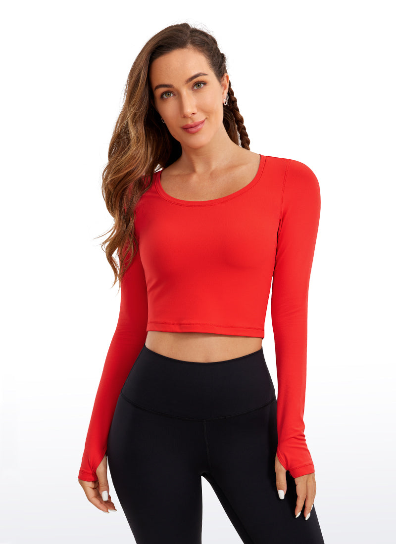 CRZ YOGA Leggings ng yoga ng manga larga Butterluxe para sa babae Madilim na Pula