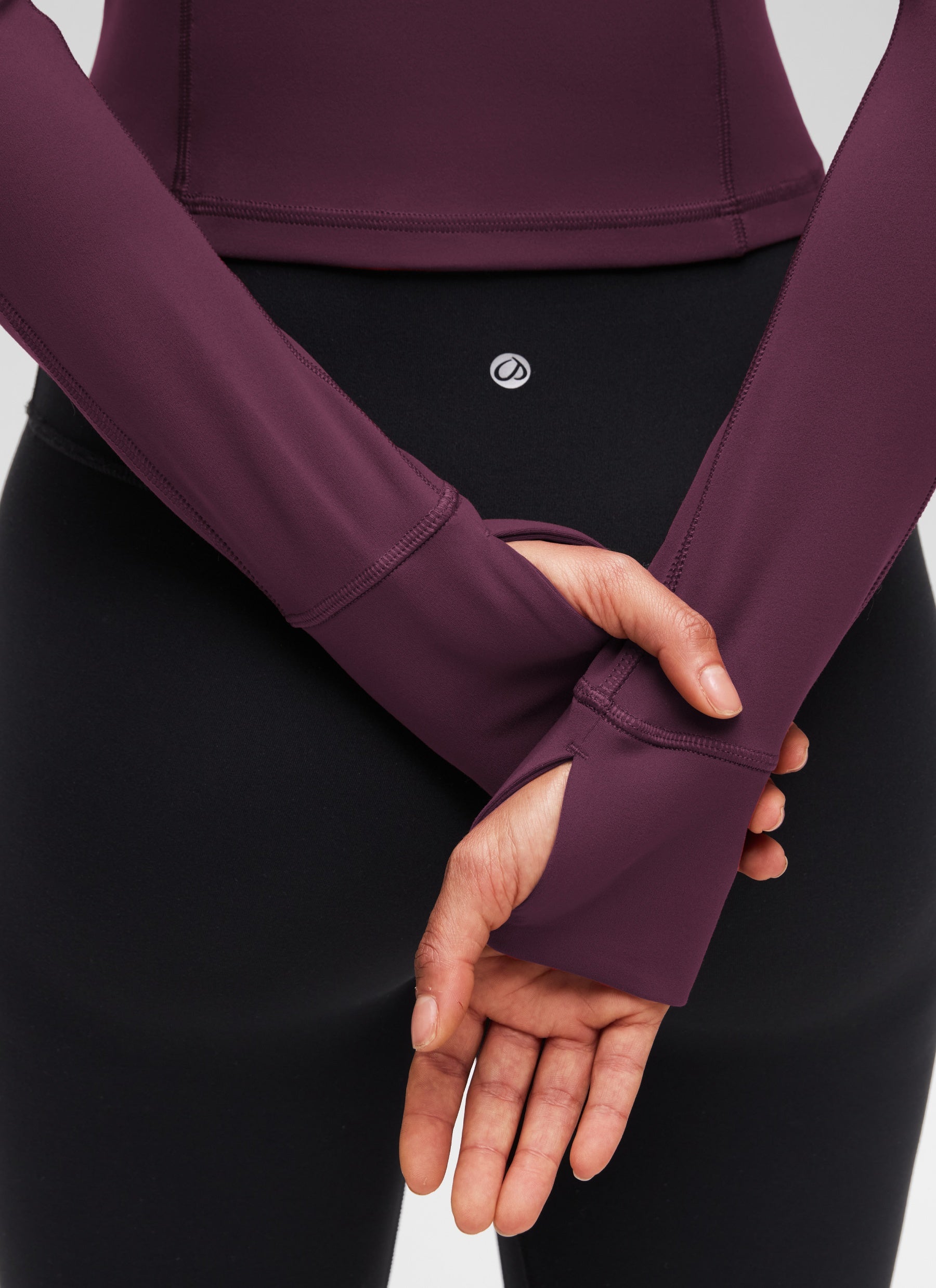 CRZ YOGA Pambabaeng Yoga Slim Fit Tops Butterluxe Half-Zip Long Sleeve Deep Purple