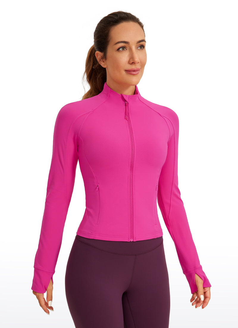 CRZ YOGA Pambabae Butterluxe Mga Panlabas na Damit na May Buong Zip, Hibiscus Purple