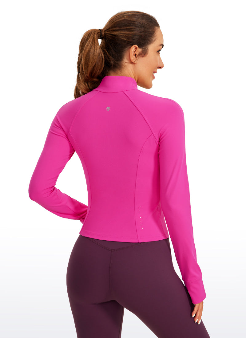 CRZ YOGA Pambabae Butterluxe Mga Panlabas na Damit na May Buong Zip, Hibiscus Purple