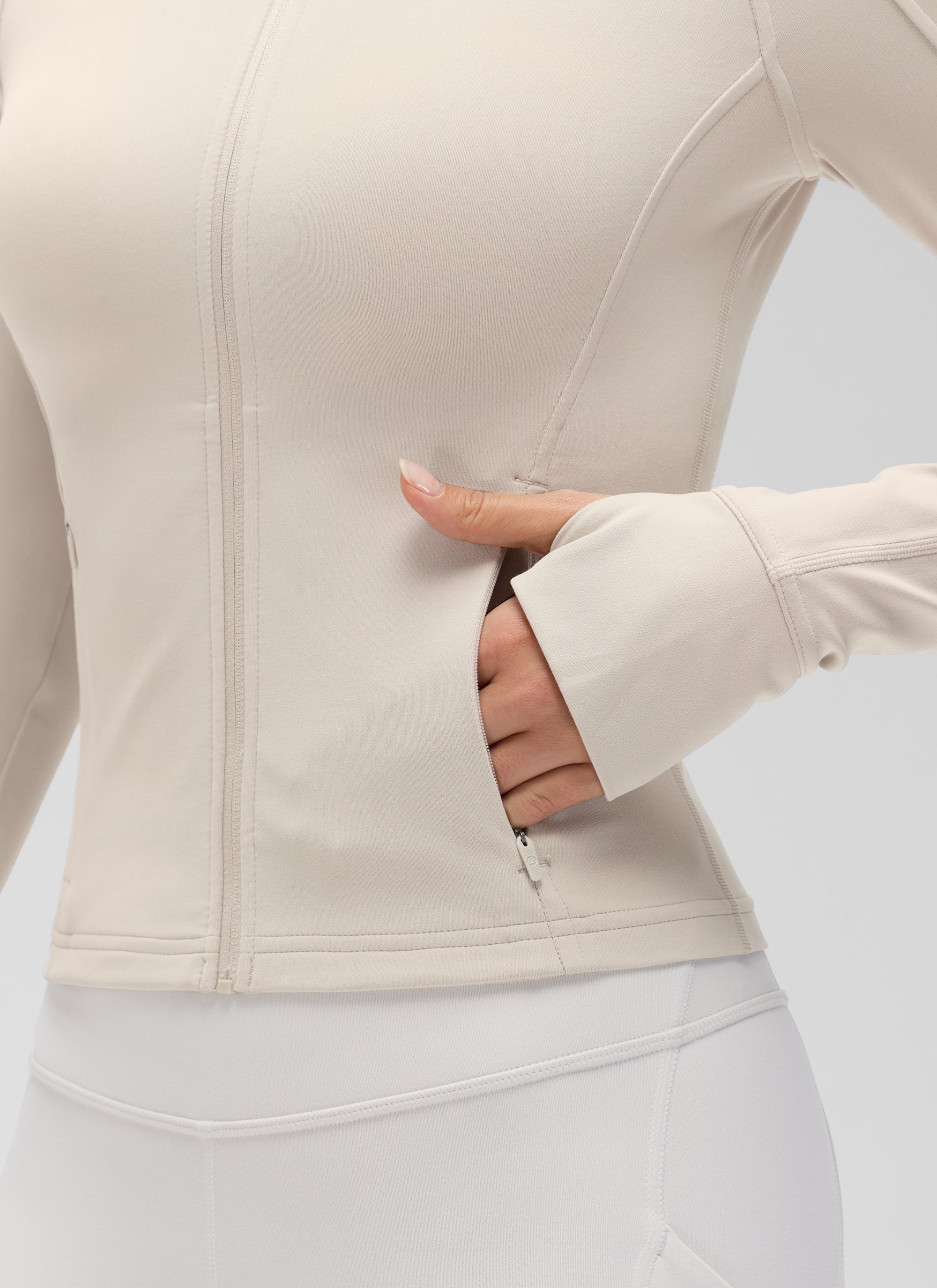 CRZ YOGA Pambabae Butterluxe Mga Panlabas na Damit na May Buong Zip, Mojave Tan