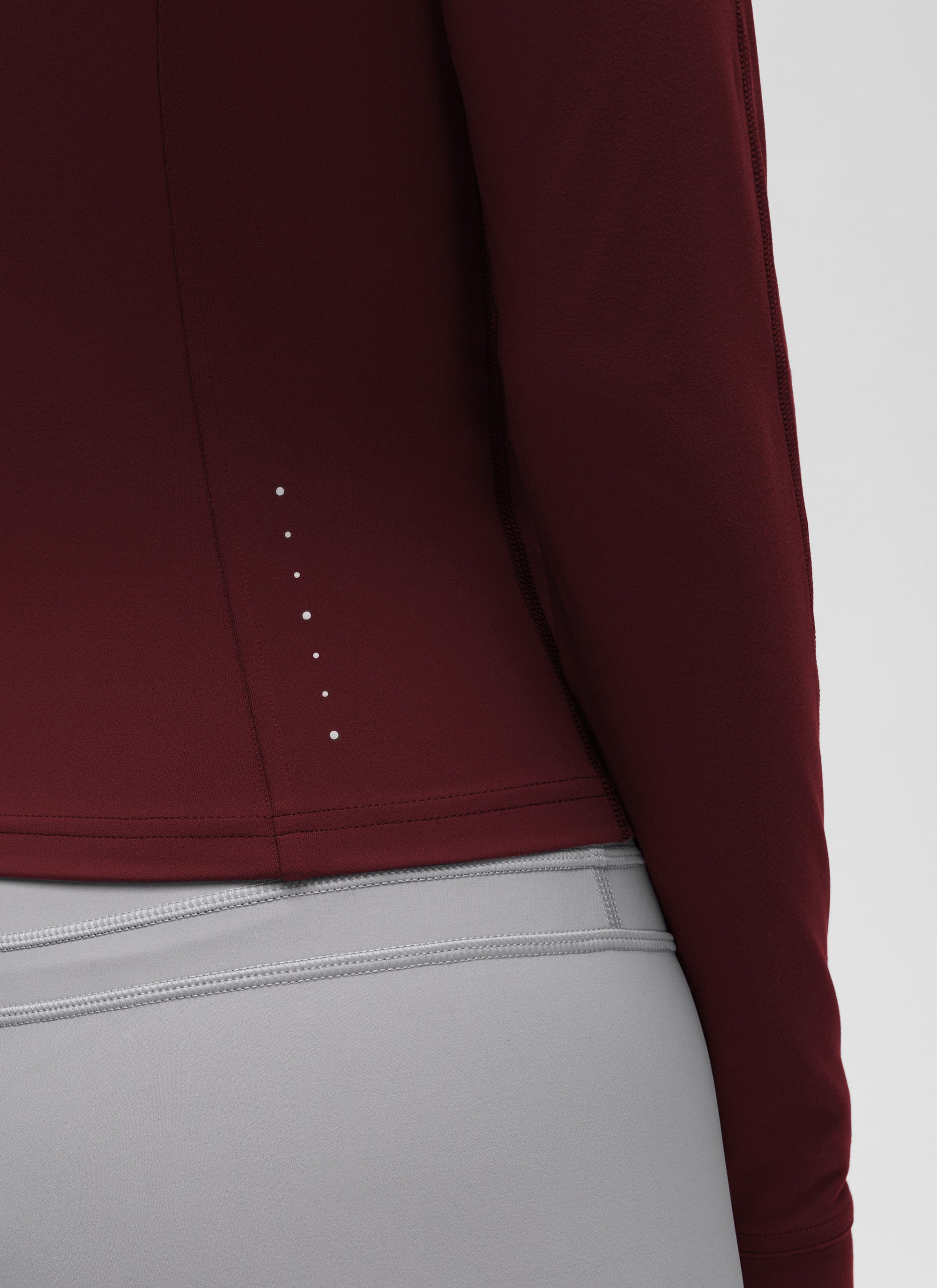 CRZ YOGA Pambabae Butterluxe Mga Panlabas na Damit na May Buong Zip na Pulang Merlot