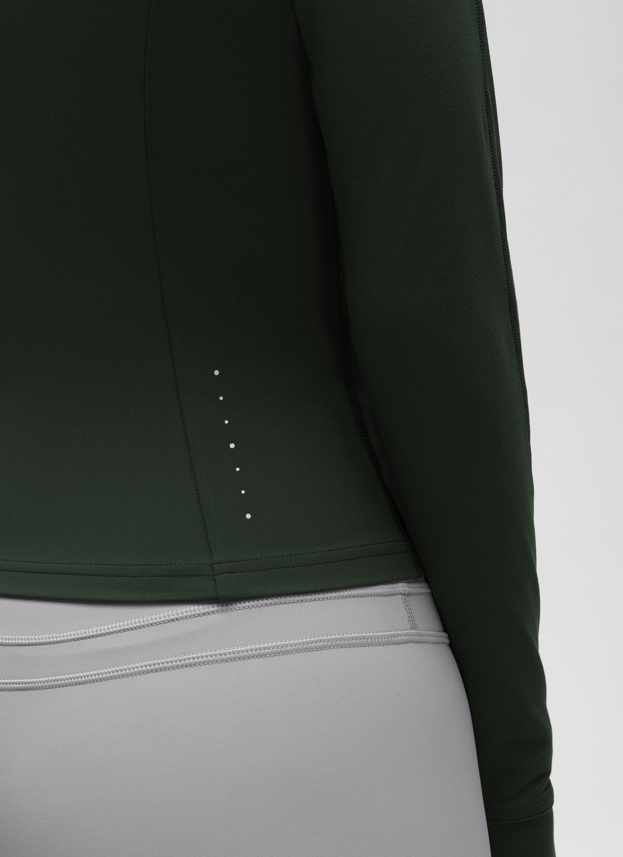 CRZ YOGA Pambabae Butterluxe Mga Panlabas na Damit na May Buong Zip na may Palamuti na Legend Green