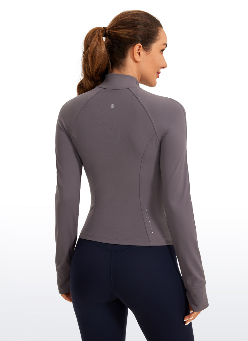 CRZ YOGA Pambabae Butterluxe Mga Panlabas na Damit na May Buong Zip na may Crop Pocket na may Tornado